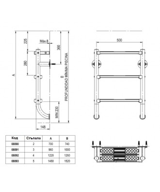 Scara Split pentru piscina | Astral Pool