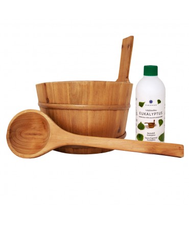 Set galeata lemn cu polonic si aroma Eucalipt 500ml | Emendo