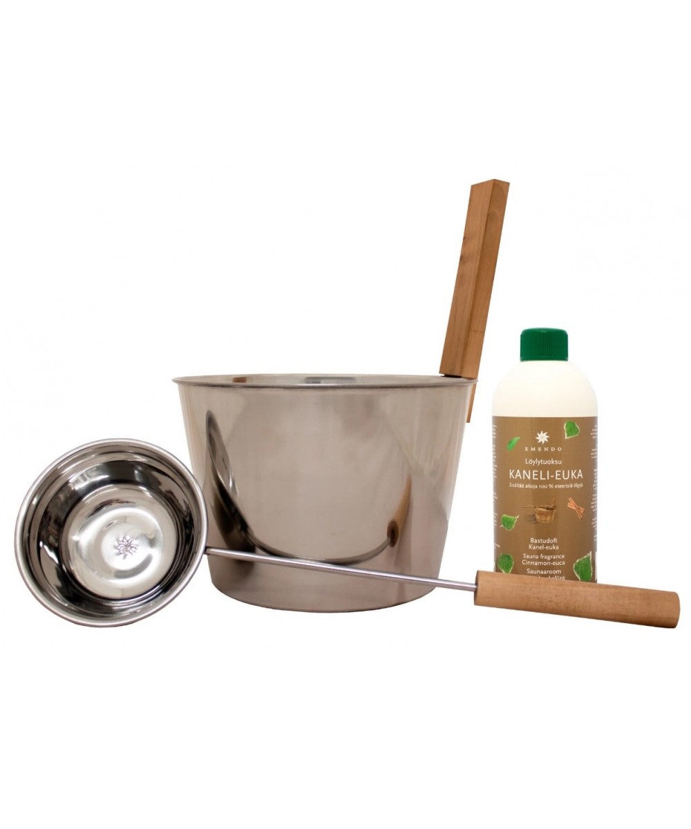 Set galeata metal si polonic si aroma Scortisoara si Eucalipt 500ml | Emendo