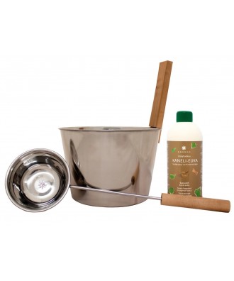 Set galeata metal si polonic si aroma Scortisoara si Eucalipt 500ml | Emendo