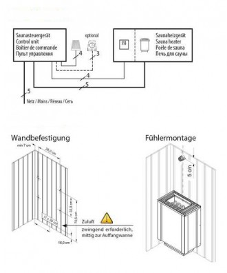 Soba sauna cu vaporizator si control extern 4.5kW-7.5kW BI-O FILIUS-W | EOS