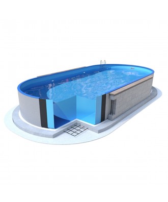 Piscina ingropata ovala model Ibiza 800cm x 416cm x 150cm | EU