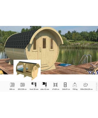 Ansamblu acoperit pentru camping model Barrel 330 | EU