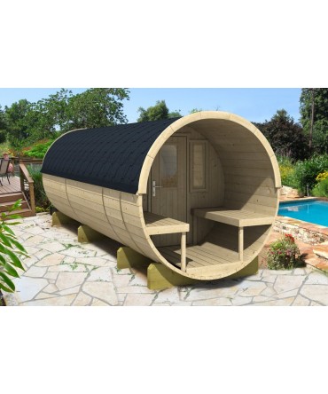 Ansamblu acoperit pentru camping model Barrel 480 | EU
