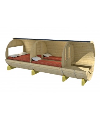 Ansamblu acoperit pentru camping model Barrel 480 | EU