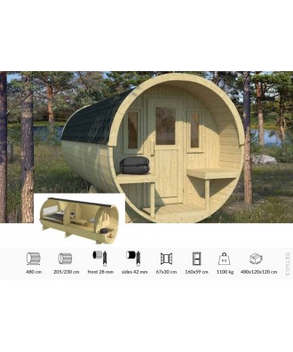 Ansamblu acoperit pentru camping model Barrel 480 | EU