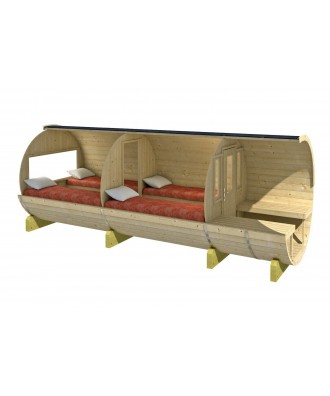 Ansamblu acoperit pentru camping model Barrel 480 | EU