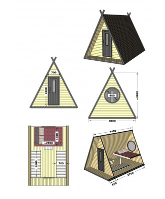 Ansamblu acoperit pentru camping model Wigwam | EU
