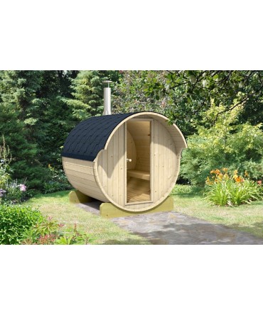 Sauna finlandeza tip Butoi cu copertina 4 persoane | EU