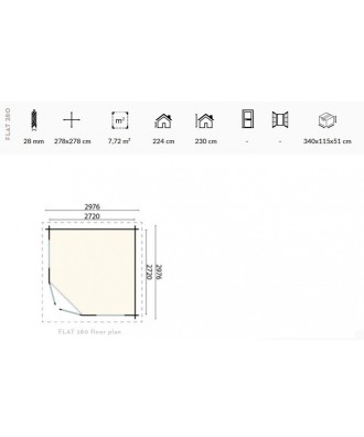 Pavilion pentru gradina model Pavillion Flat 280 | EU