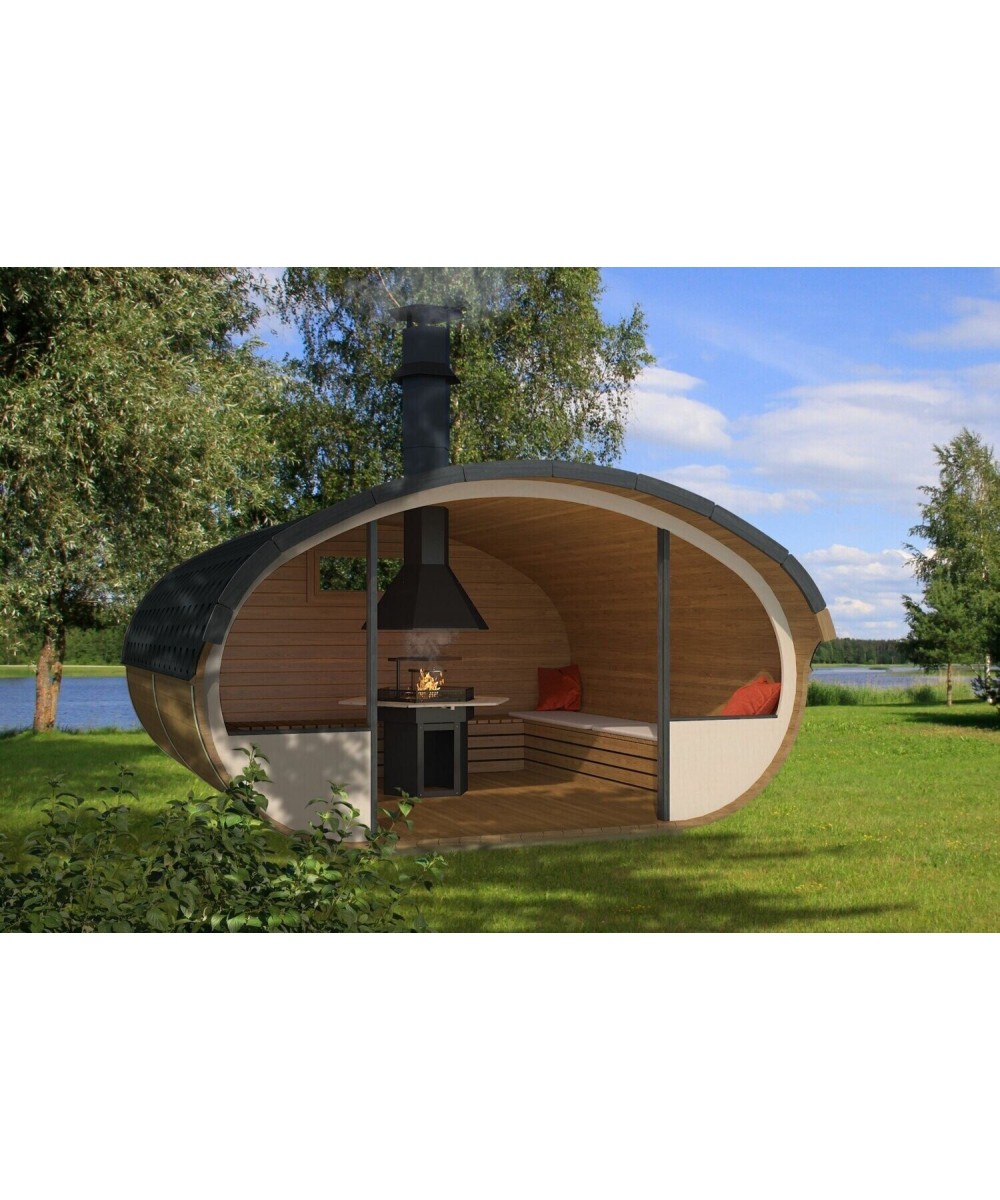 Ansamblu acoperit pentru gradina cu barbeque model Relax Open | EU