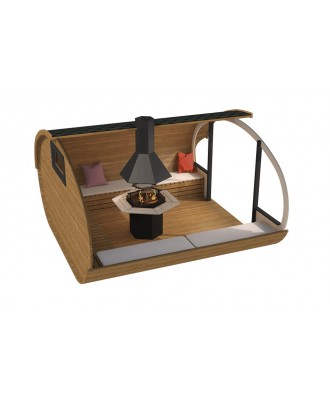 Ansamblu acoperit pentru gradina cu barbeque model Relax Open | EU