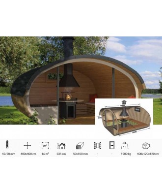 Ansamblu acoperit pentru gradina cu barbeque model Relax Open | EU