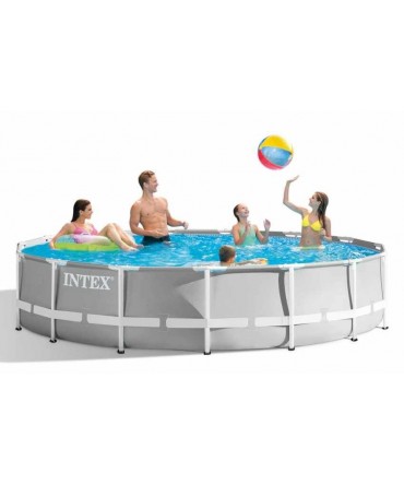 Piscina Prism Frame cu constructie metalica si filtrare dimensiuni d4.57m H1.07m | INTEX