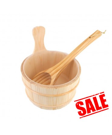 Galeata lemn insertie plastic set cu polonic | Spa Supplies