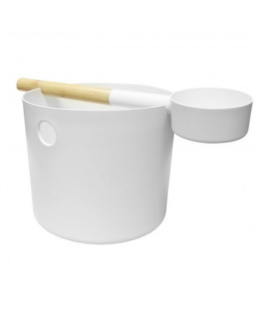 Galeata aluminiu pentru sauna in set cu polonic White | Kolo