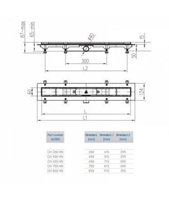 Sifon drenaj linear cu lungimea 450mm Klasik | EU