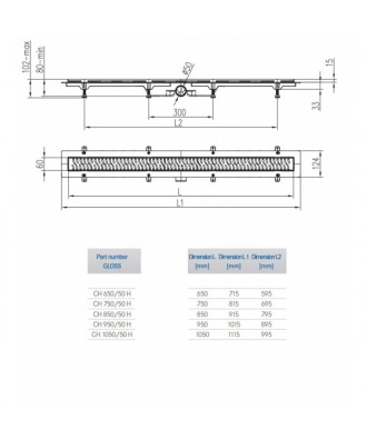Sifon drenaj linear cu lungimea 750mm Klasik | EU