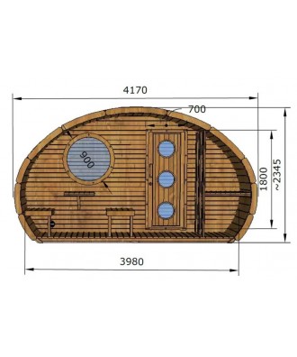 Sauna prefabricata exterior Frodo | EU