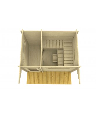 Sauna prefabricata exterior Timo Flat | EU