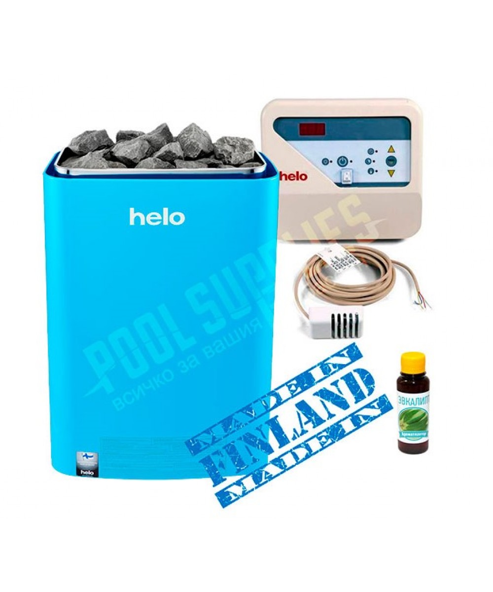 Set soba sauna VIENNA D Blue 8kW panou control roci vulcanice si aroma | Helo 