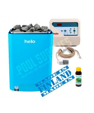 Set soba sauna VIENNA D Blue 8kW panou control roci vulcanice si aroma | Helo 