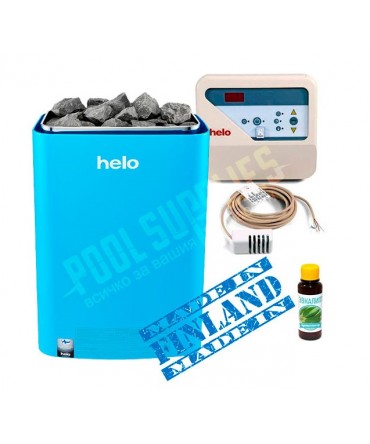 Set soba sauna VIENNA D Blue 8kW panou control roci vulcanice si aroma | Helo 