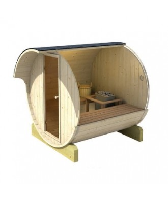 Sauna finlandeza tip Butoi cu copertina 4 persoane | EU