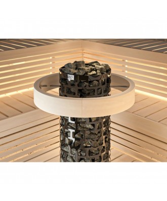 Soba sauna Aries rotunda neagra 4.5kW-9kW unitate comanda incorporata | Sawo