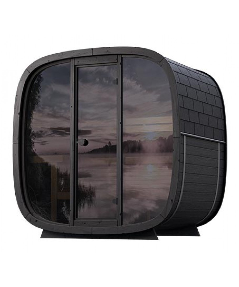 Sauna prefabricata externa Onyxia Black Cube pentru 4 persoane | EU