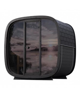Sauna prefabricata externa Onyxia Black Cube pentru 4 persoane | EU