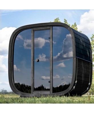 Sauna prefabricata externa Onyxia Black Cube pentru 4 persoane | EU