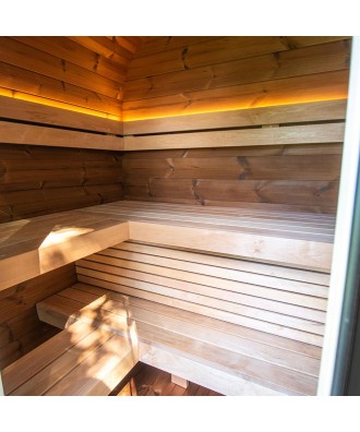 Sauna prefabricata externa Onyxia Black Cube pentru 4 persoane | EU