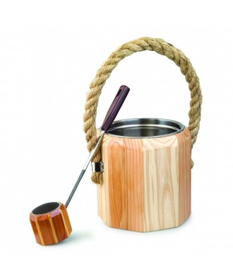Galeata lemn cu insertie metalica si polonic | Spa Supplies