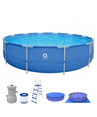 Piscina prefabricata cu filtrare, scara, acoperire si suport sol 450cm h122 cm | Avenli