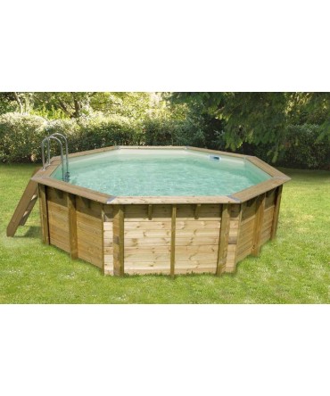 Piscina octogonala Azura constructie lemn dimensiuni d410cm H-1.2m | Ubbink