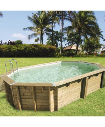 Piscina octogonala Ocea constructie lemn 400cm х 610cm H-1.3m | Ubbink