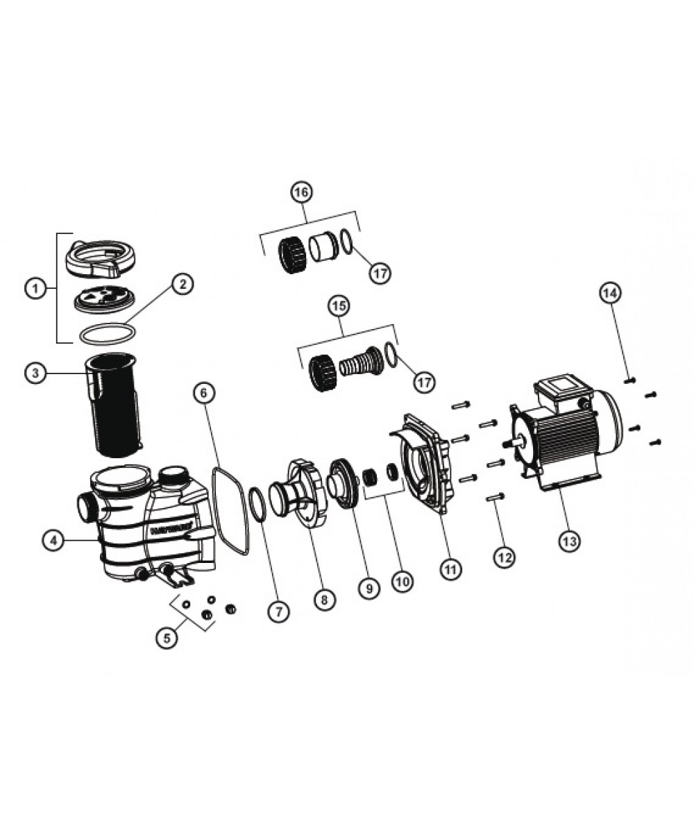 Piese schimb pompa model Power Flo II | Hayward