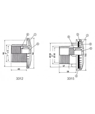 Piese de schimb duza intrare perete 3312-3315 | Hayward