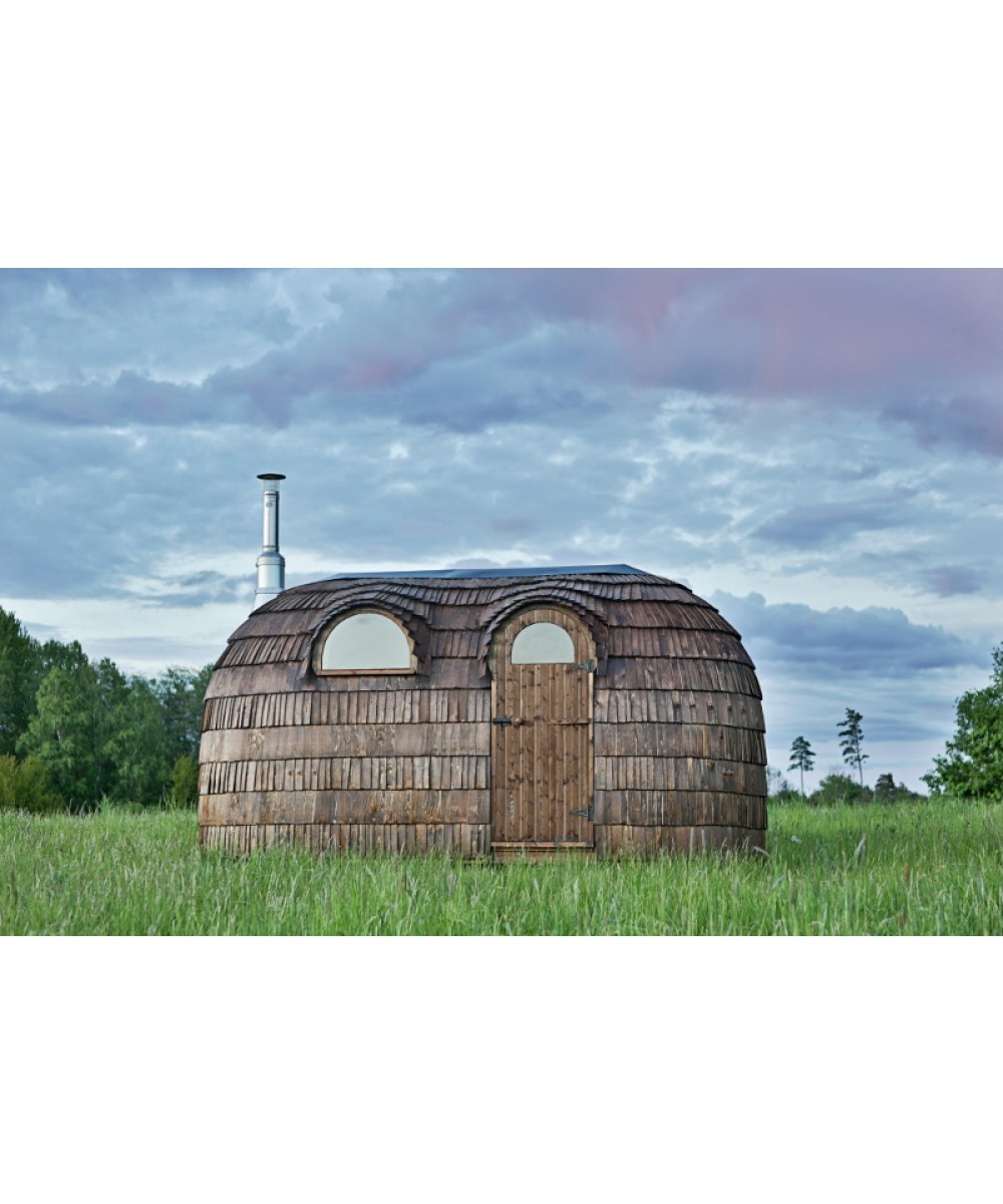 Sauna finlandeza externa tip Igloo pentru 6 persoane cu zona relax | EU