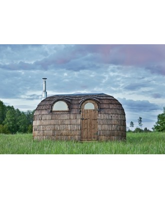 Sauna finlandeza externa tip Igloo pentru 6 persoane cu zona relax | EU