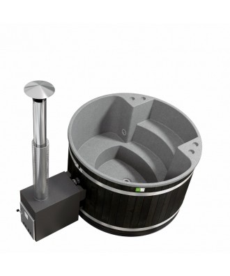 Ciubar lemn tip Butoi cu soba externa pe lemne model Family | EU