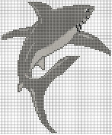 Panou mozaic decorativ Shark nr.1 | Algara Mosaic