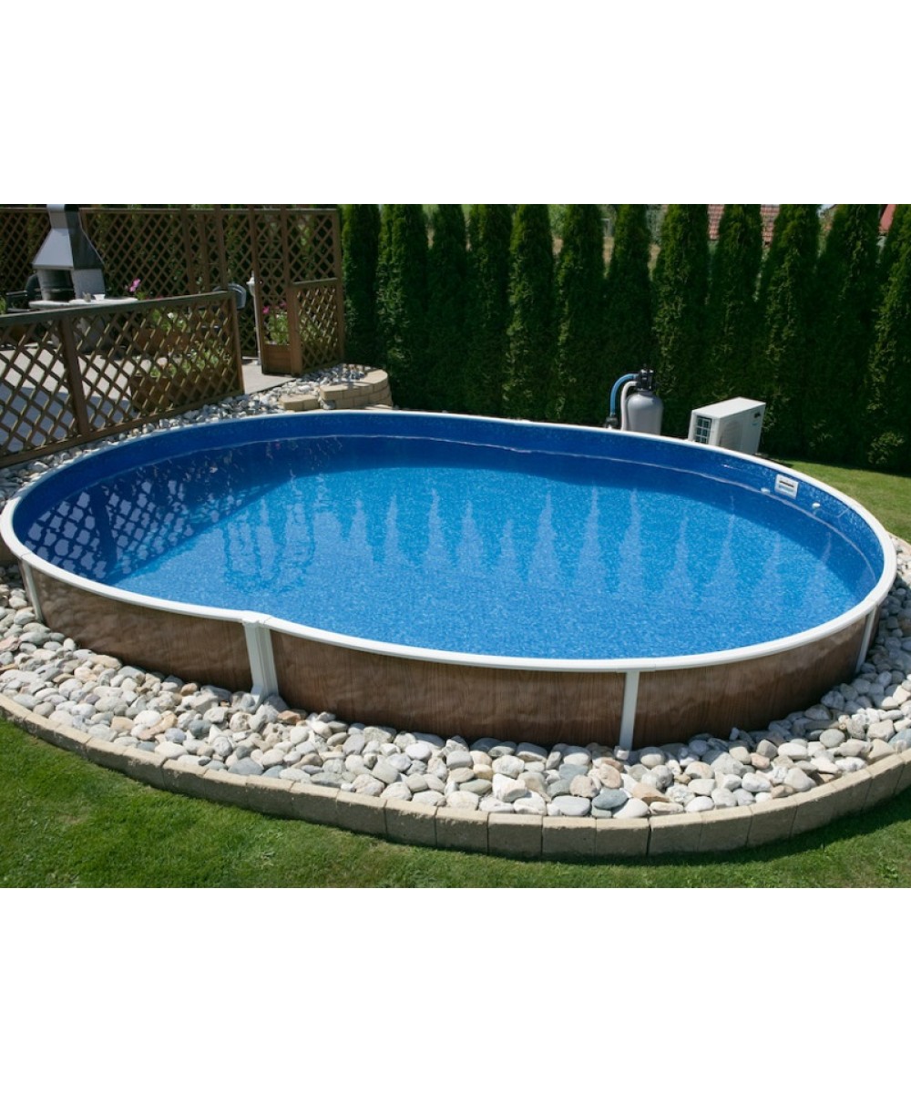 Piscina supraterana rotunda Azuro cu perete metalic dimensiuni 550cm x 370cm H-120cm | EU