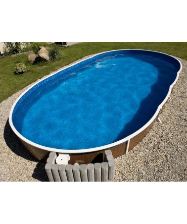 Piscina supraterana rotunda Azuro cu perete metalic dimensiuni 730cm x 370cm H-120cm | EU