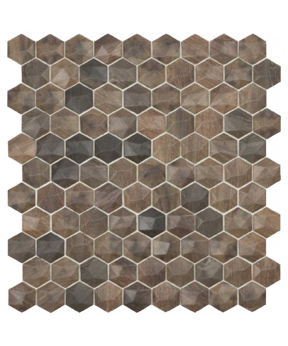 Mozaic mix tip fagure reliefat seria Woods ROYAL DARK | Vidrepur