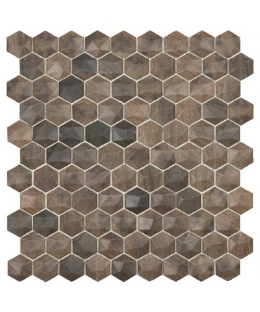 Mozaic mix tip fagure reliefat seria Woods ROYAL DARK | Vidrepur